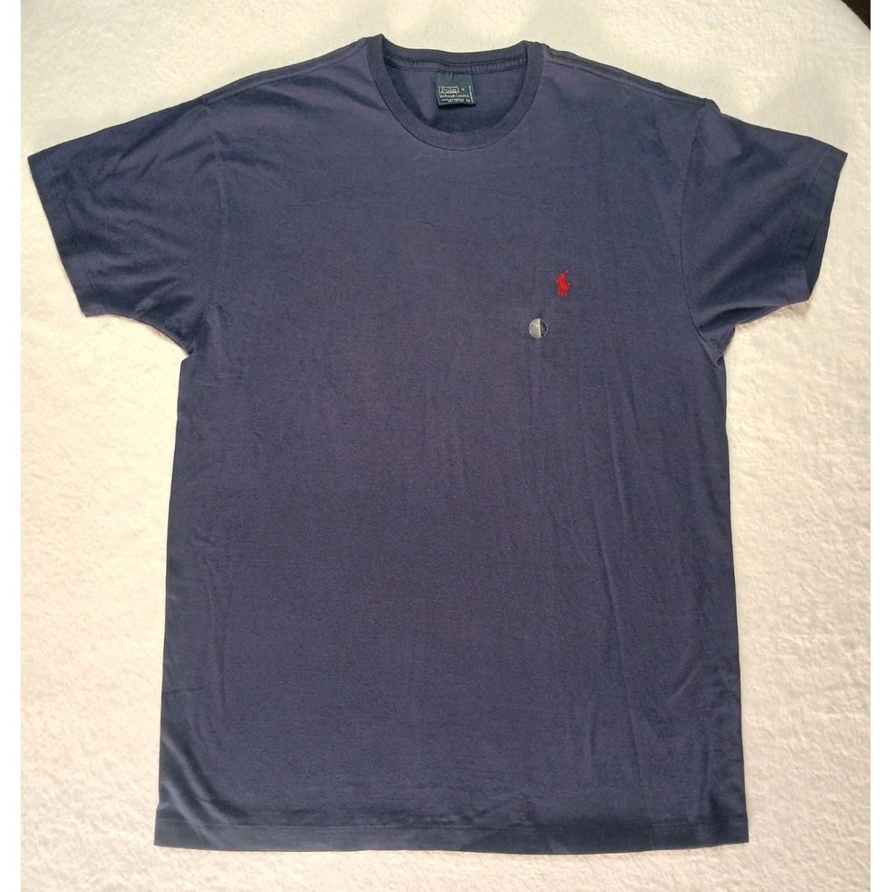Men's Polo Ralph Lauren Navy Blue With Red Horse Size Medium T Shirt